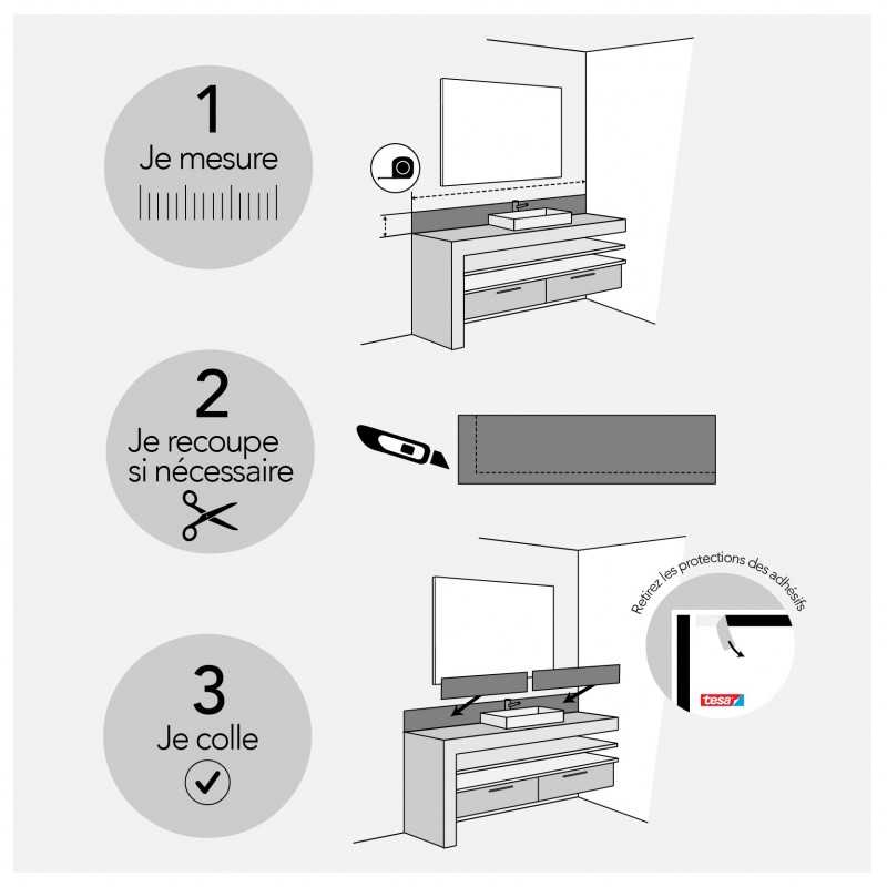 Pour votre salle-de-bains, voici nos crédences adhésives faciles à découper!