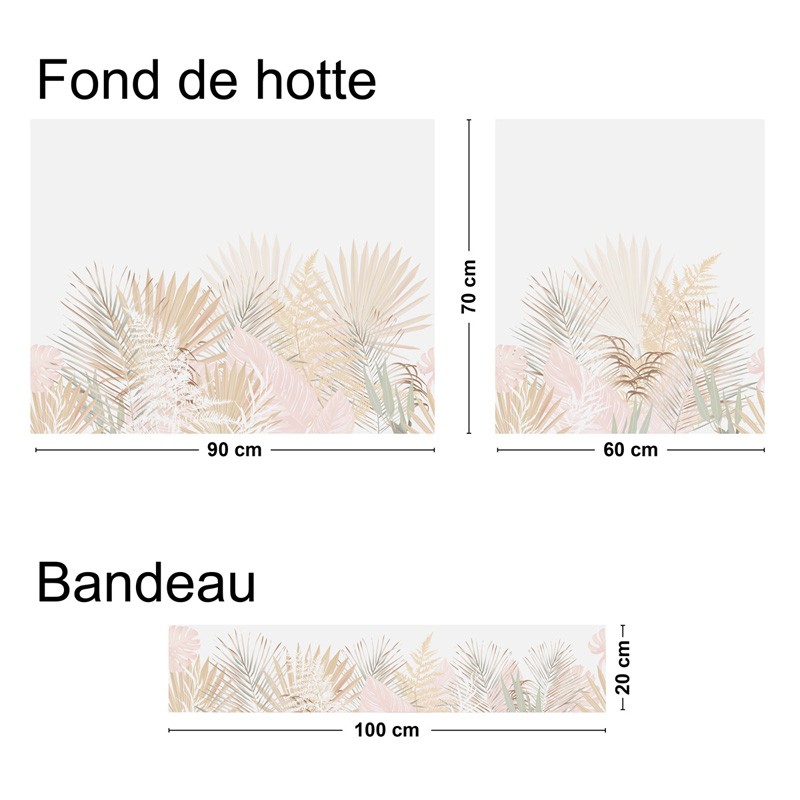 Dimensions crédences de cuisine et bandeau Gaïa